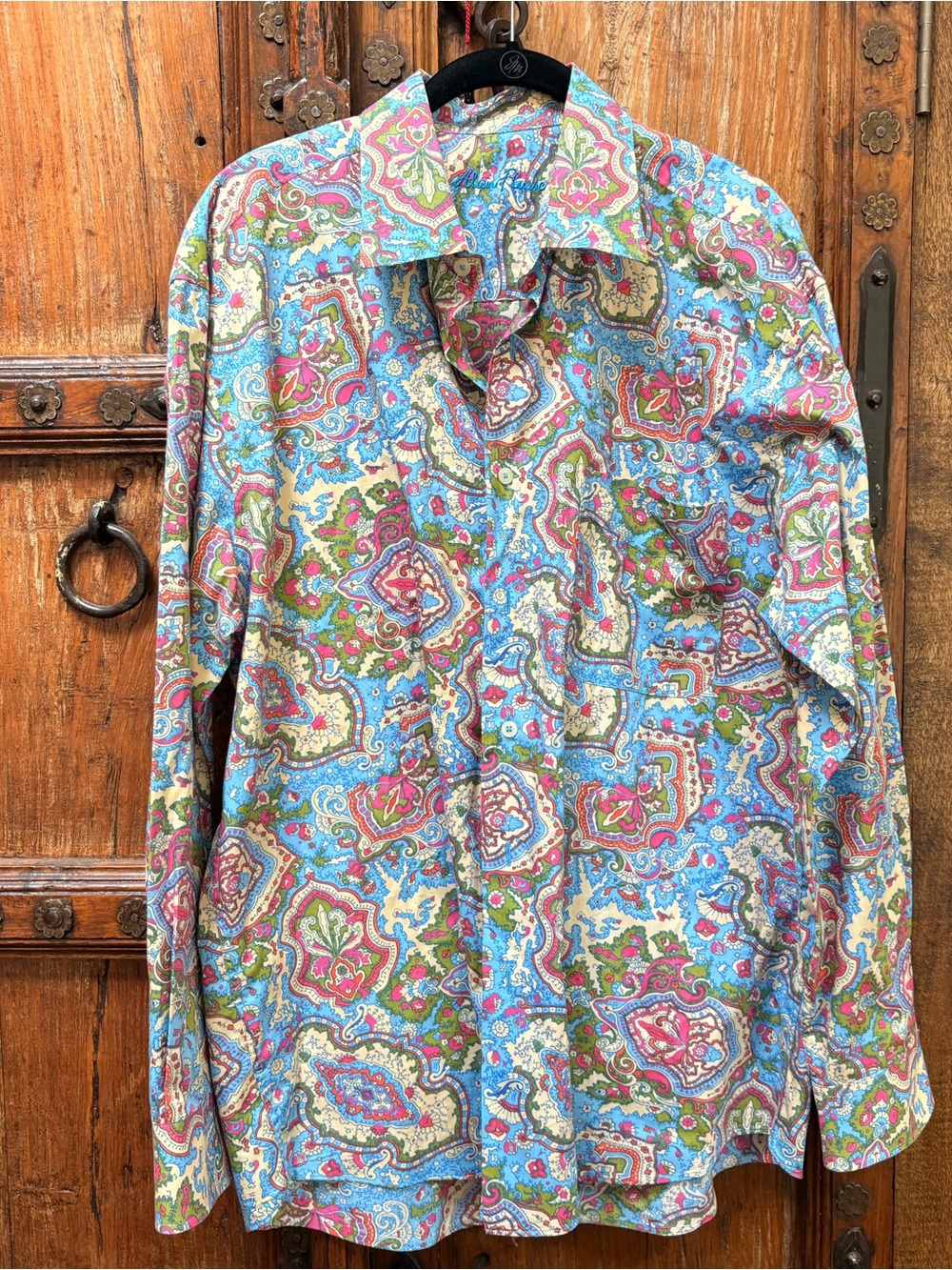 Alan Flusser Men's Button Down L/S Shirt - Sz L - 100% Cotton -Paisley Print